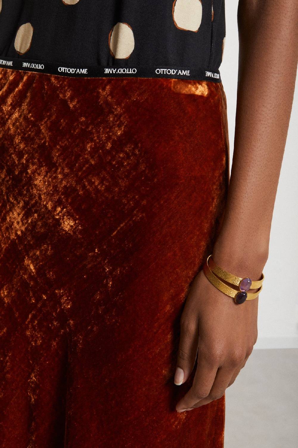 Ottod'Ame Velvet Midi Skirt