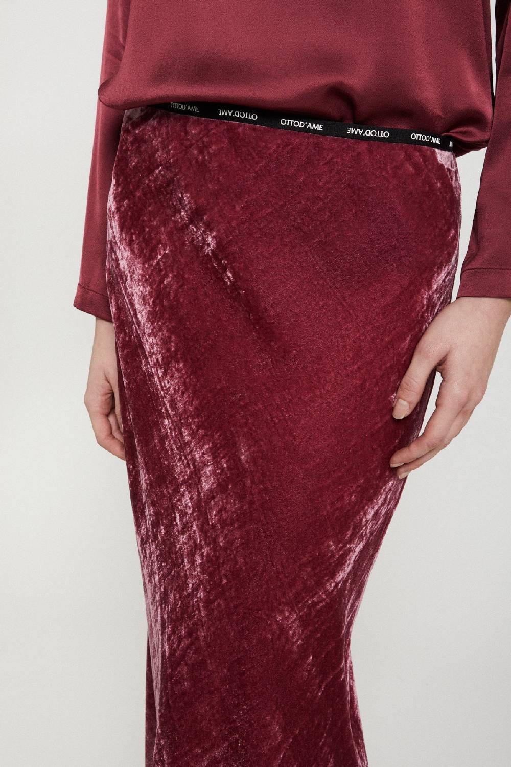 Ottod'Ame Velvet Midi Skirt