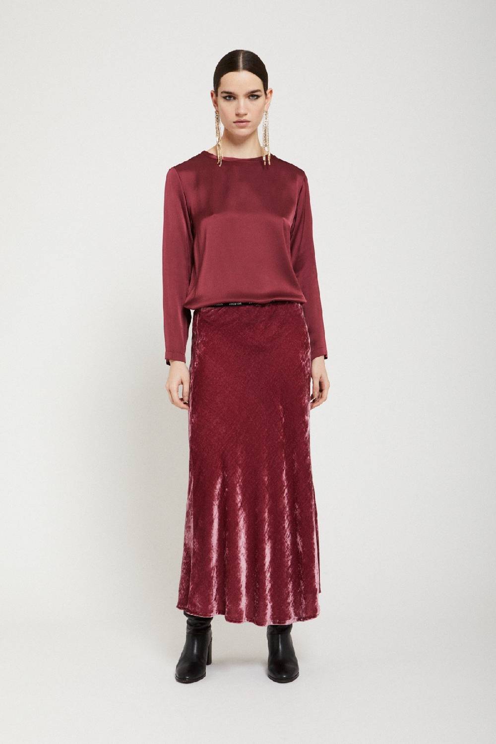 ottod'Ame Velvet midi skirt