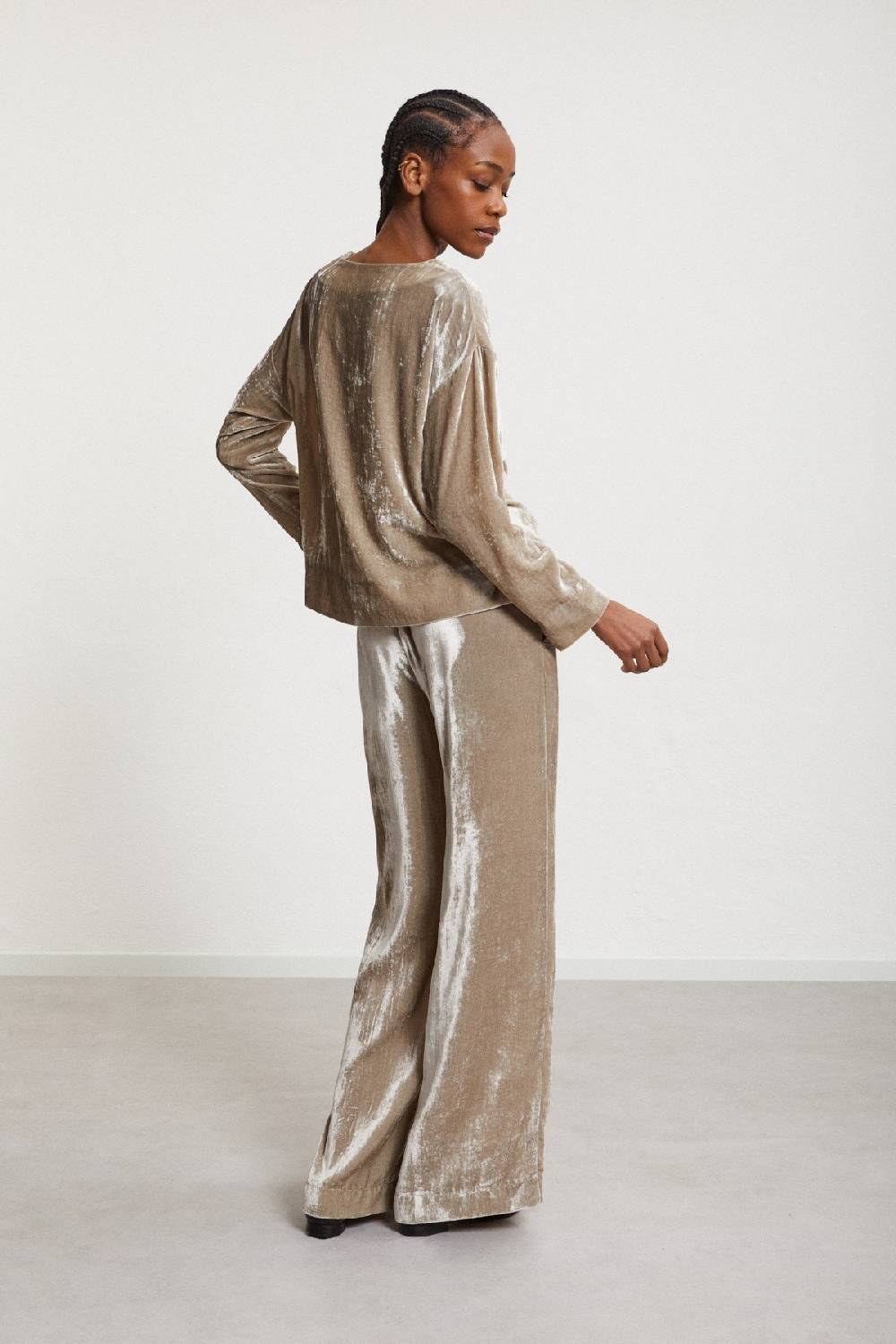 Ottod'Ame Velvet Palazzo Trousers