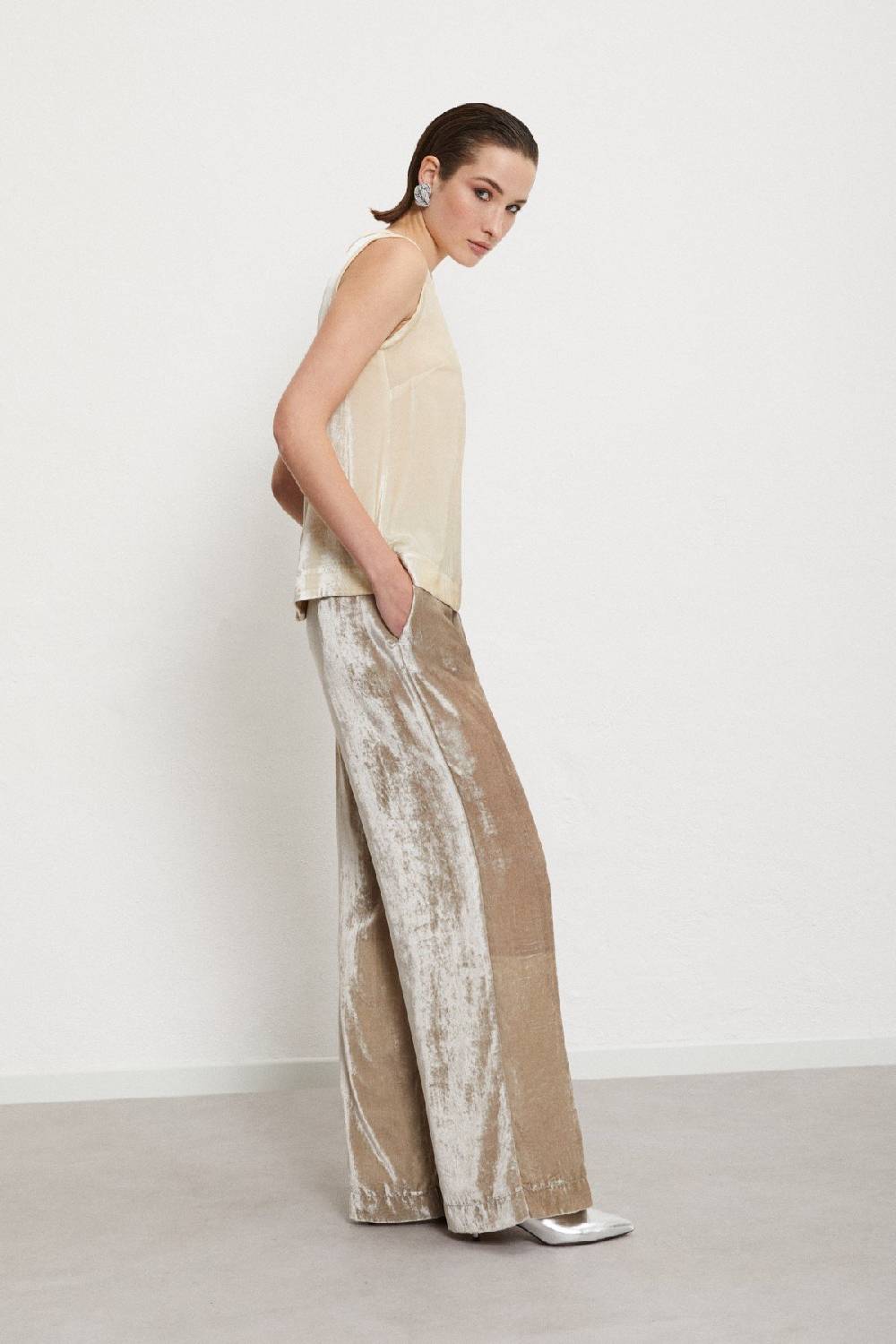 Ottod'Ame Velvet Palazzo Trousers