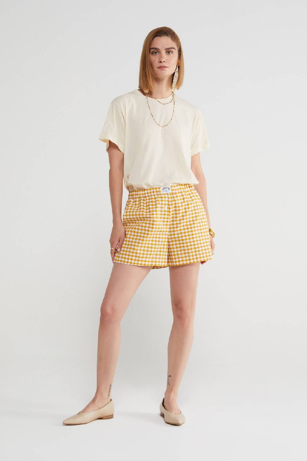 ottod'Ame Vichy cotton shorts