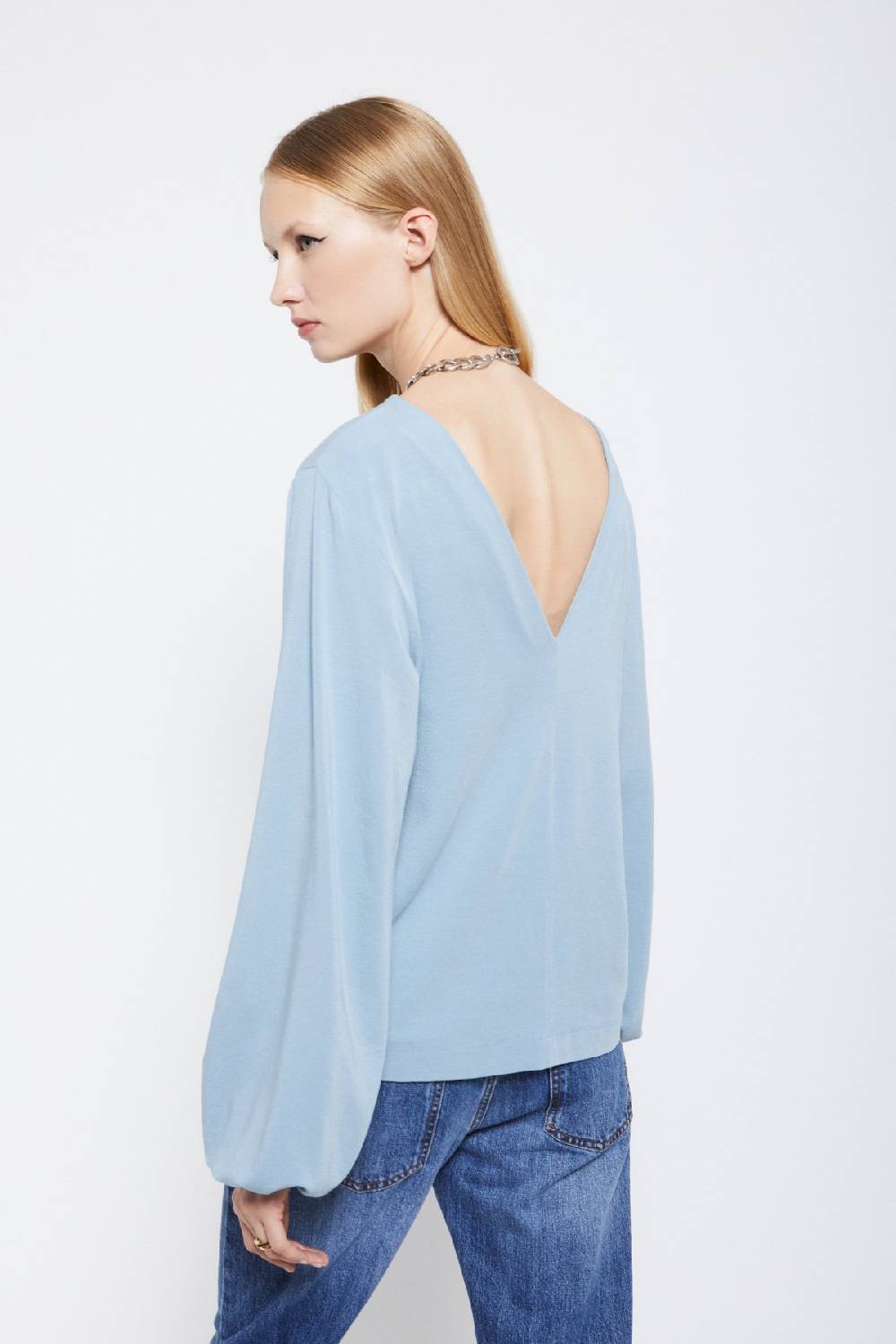 Ottod'Ame Viscose Blouse With Flared Sleeves