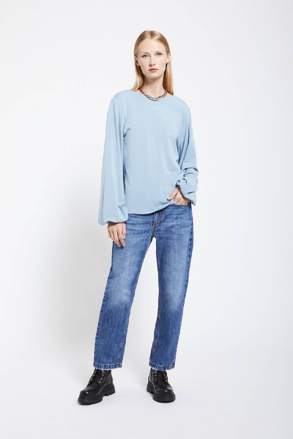 ottod'Ame Viscose blouse with flared sleeves