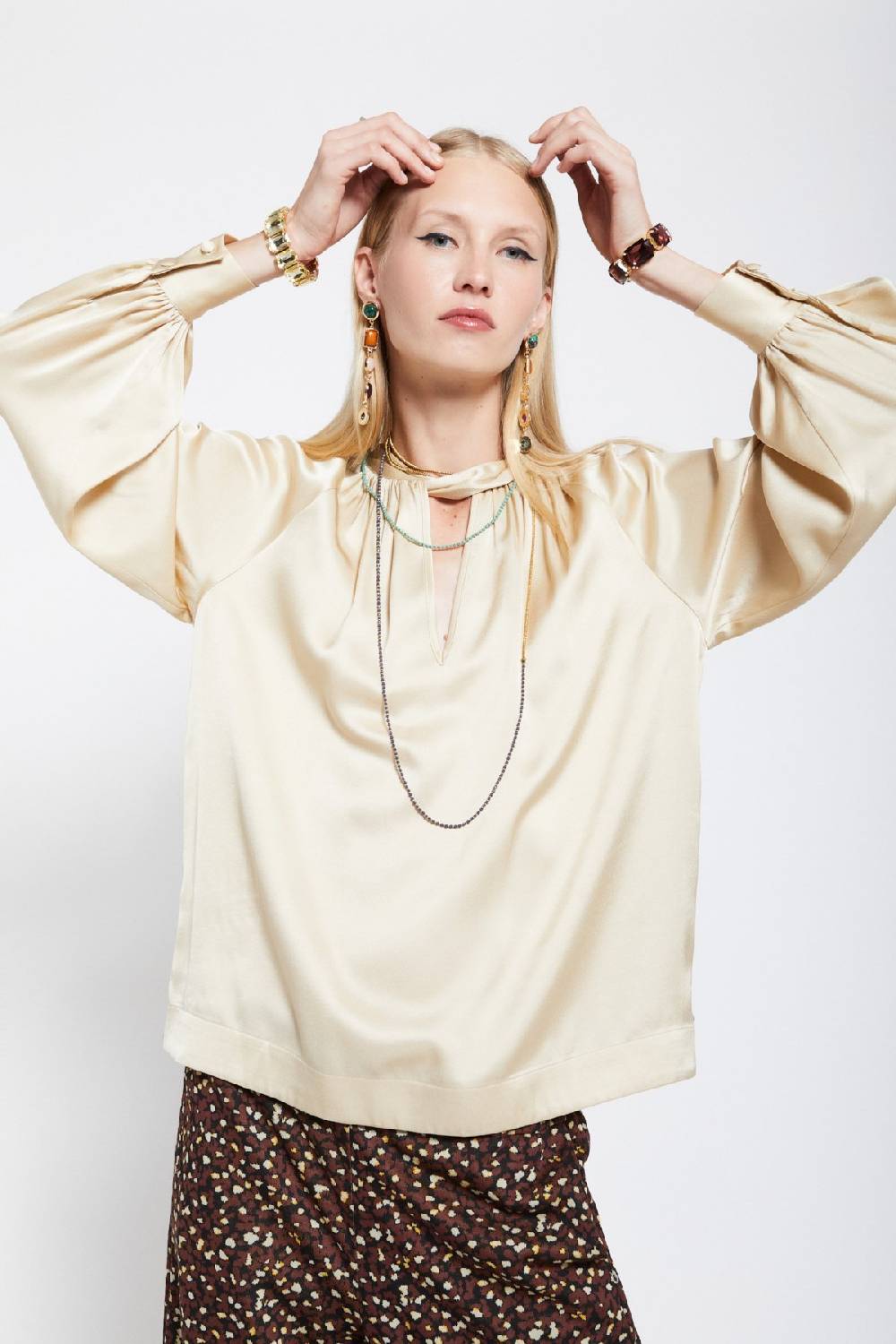 Ottod'Ame Viscose Blouse With Knot