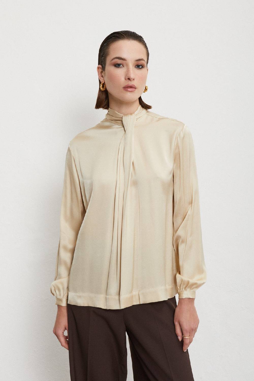 Ottod'Ame Viscose Blouse With Scarf Neck