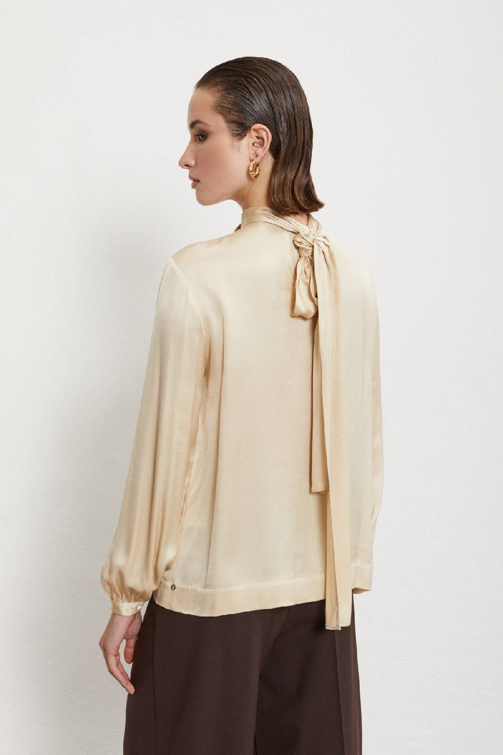 Ottod'Ame Viscose Blouse With Scarf Neck