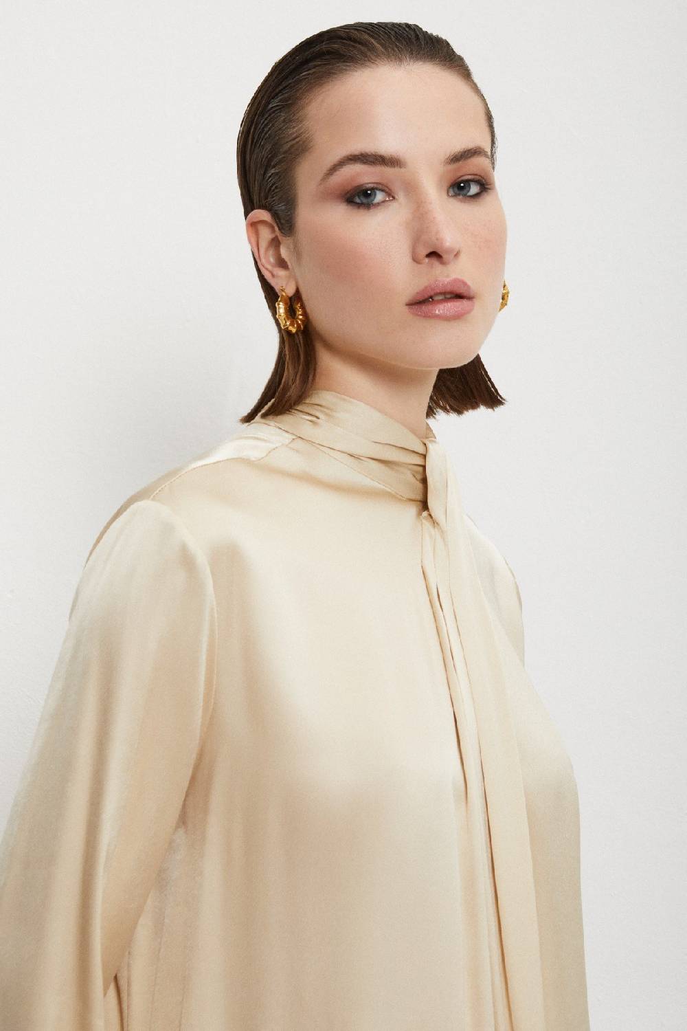 Ottod'Ame Viscose Blouse With Scarf Neck