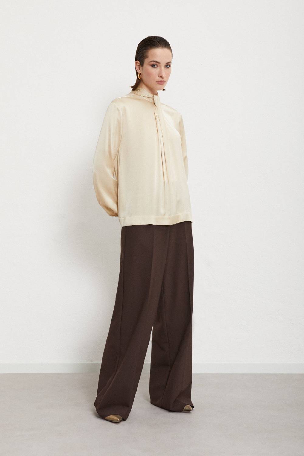 ottod'Ame Viscose blouse with scarf neck