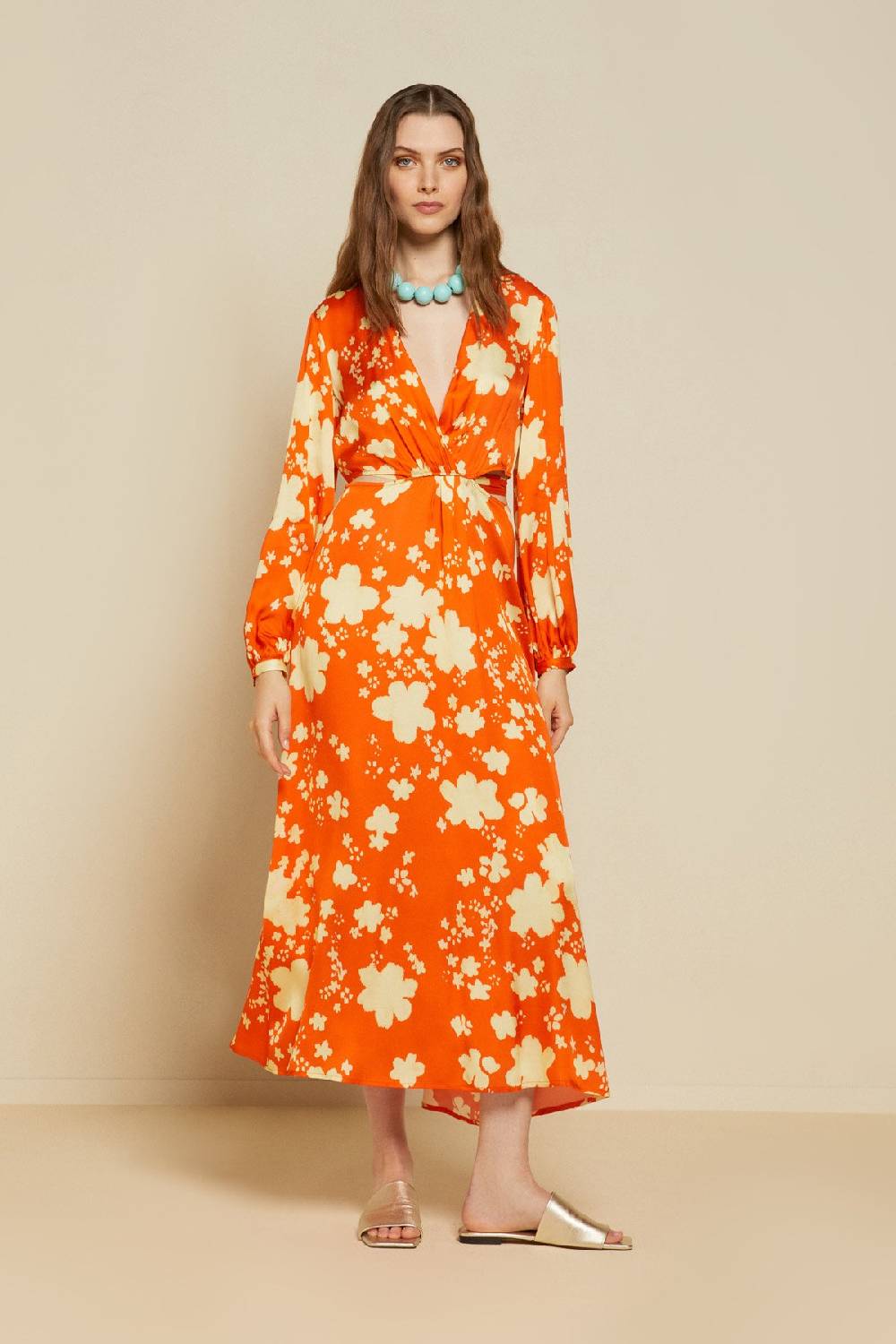 ottod'Ame Viscose criss-crossed long dress