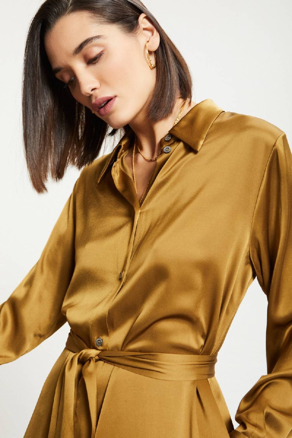 Ottod'Ame Viscose Long Chemisier With Sash