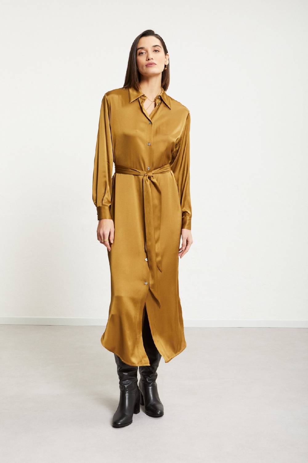 ottod'Ame Viscose long chemisier with sash