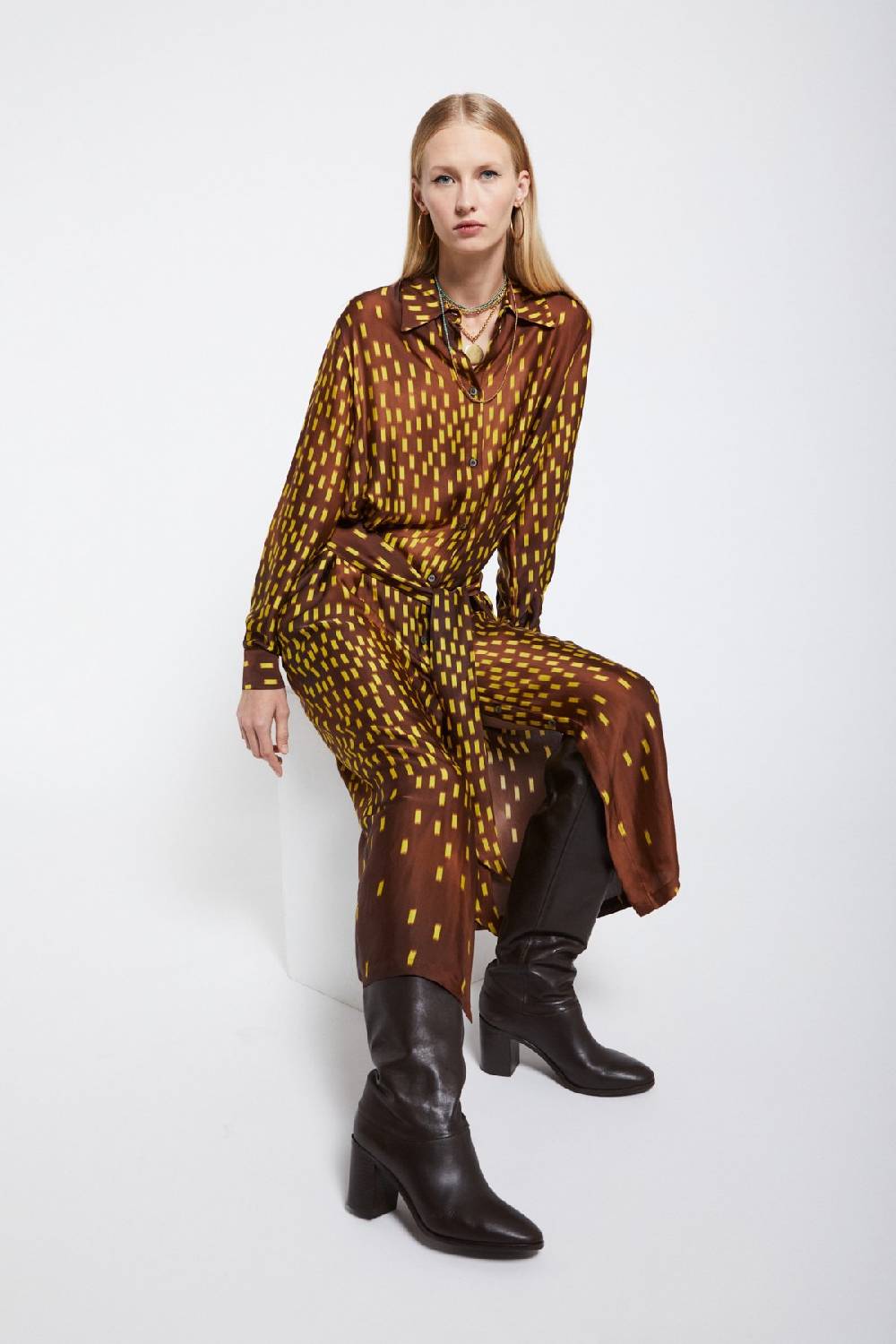 Ottod'Ame Viscose Long Chemisier With Sash