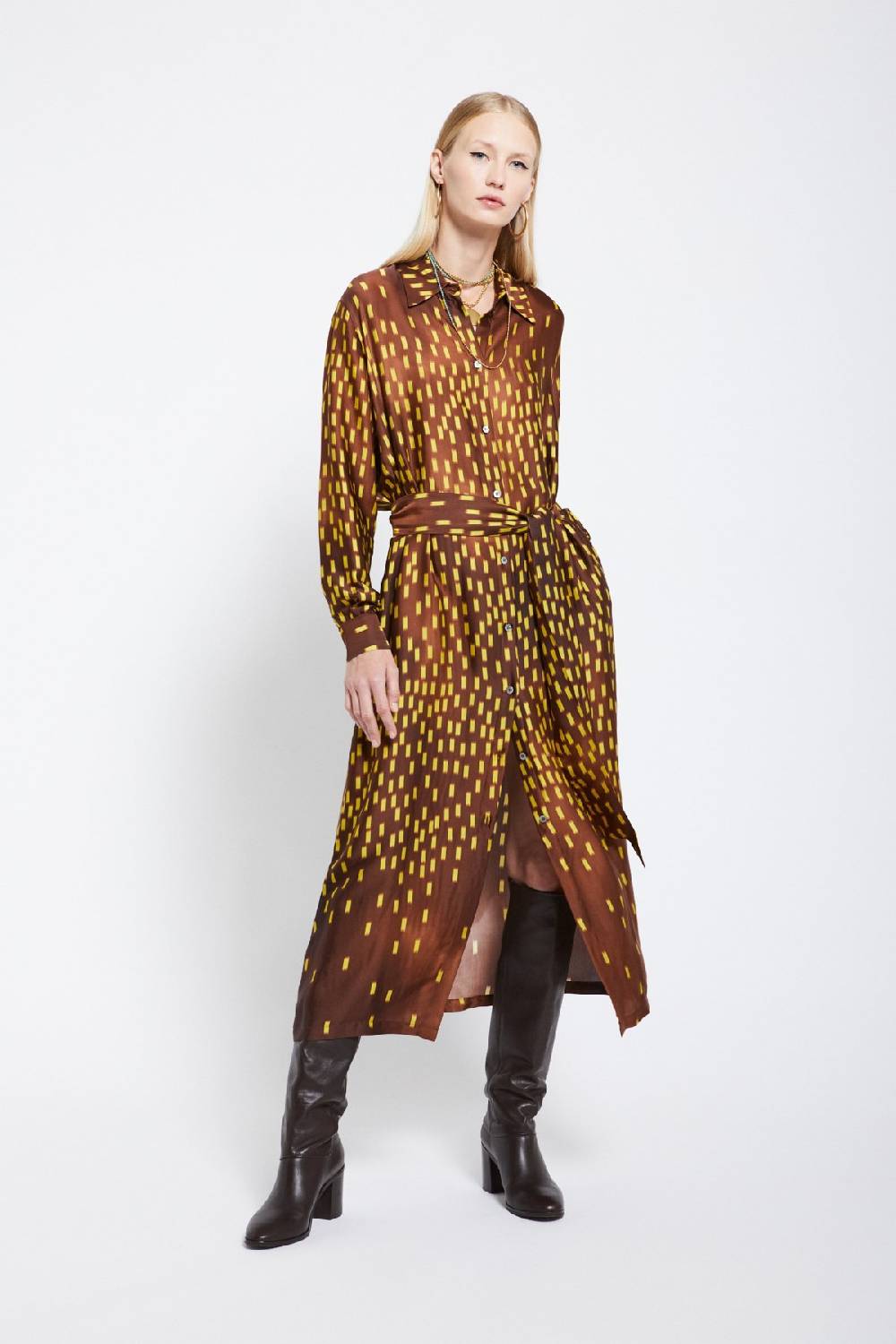 ottod'Ame Viscose long chemisier with sash