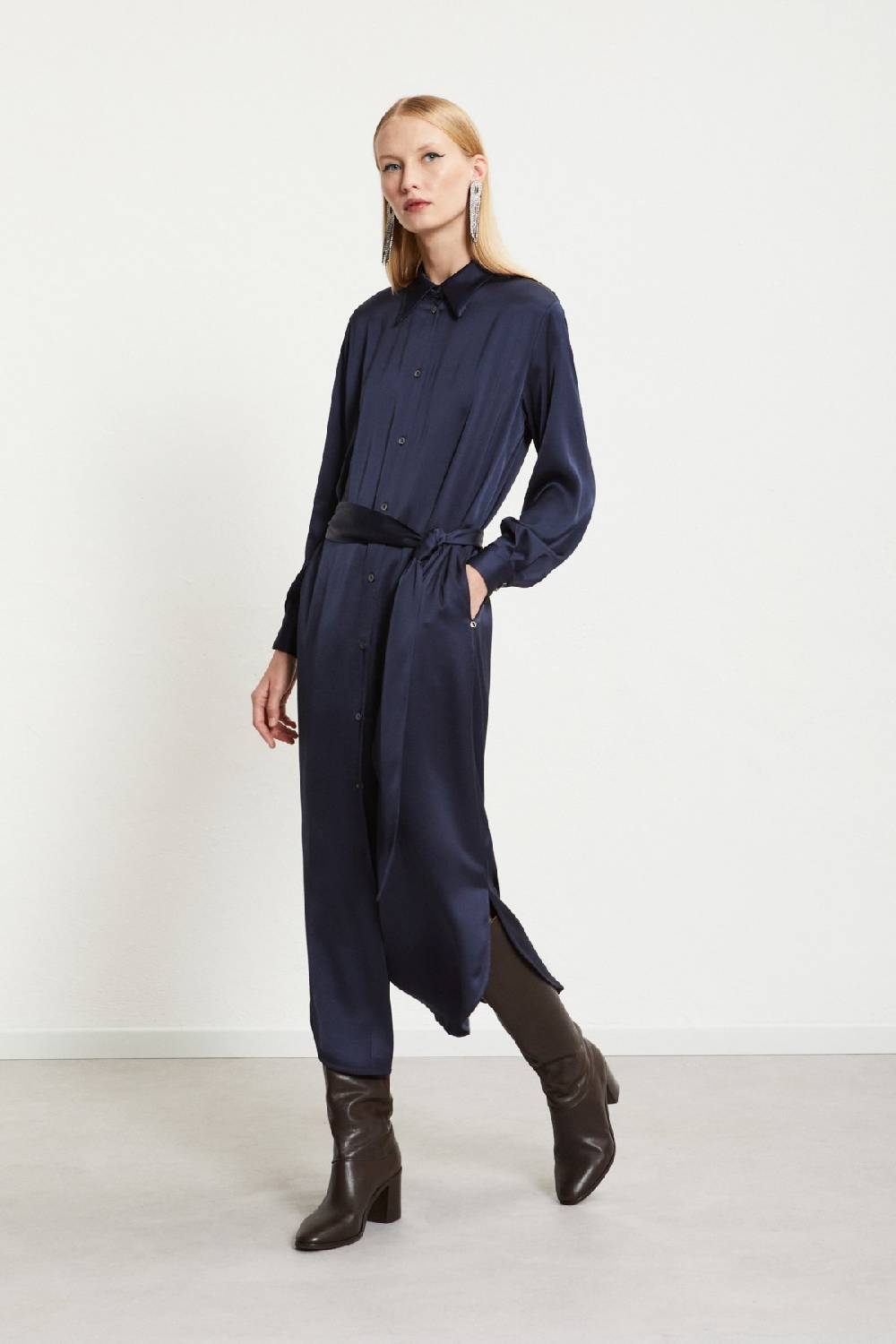 ottod'Ame Viscose long chemisier with sash