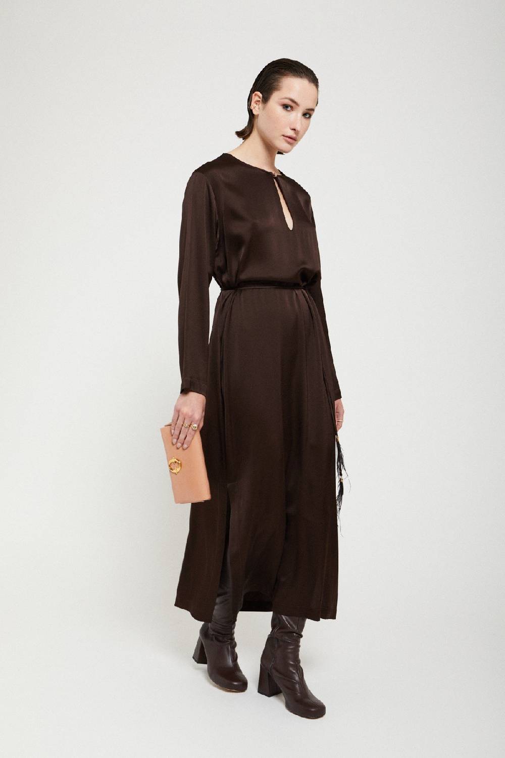 Ottod'Ame Viscose Long Dress With Belt