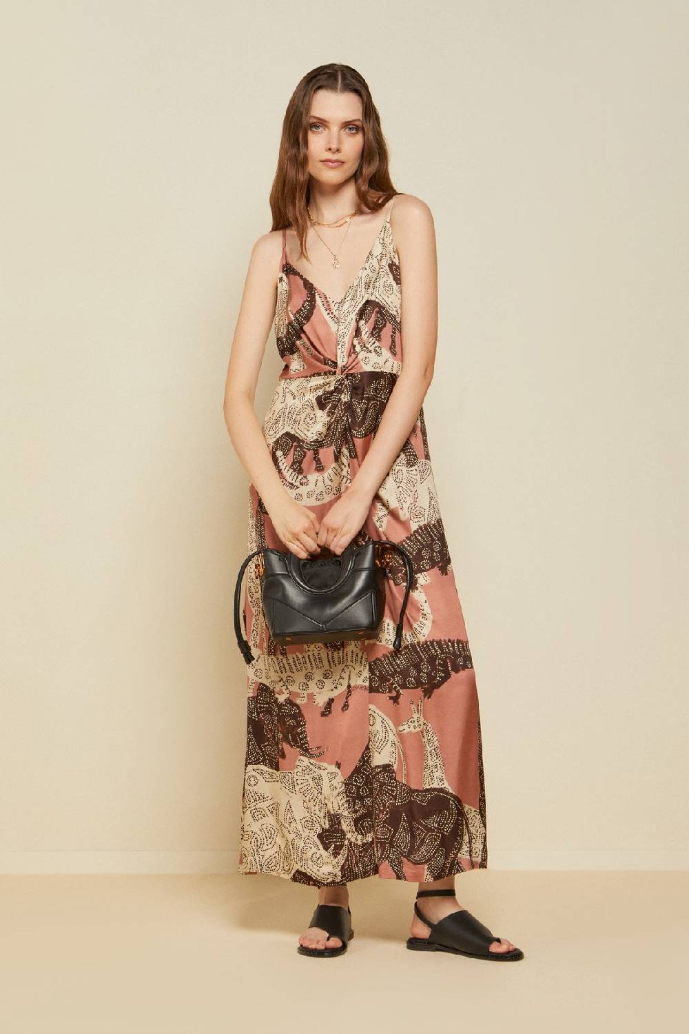 ottod'Ame Viscose long dress with criss-cross