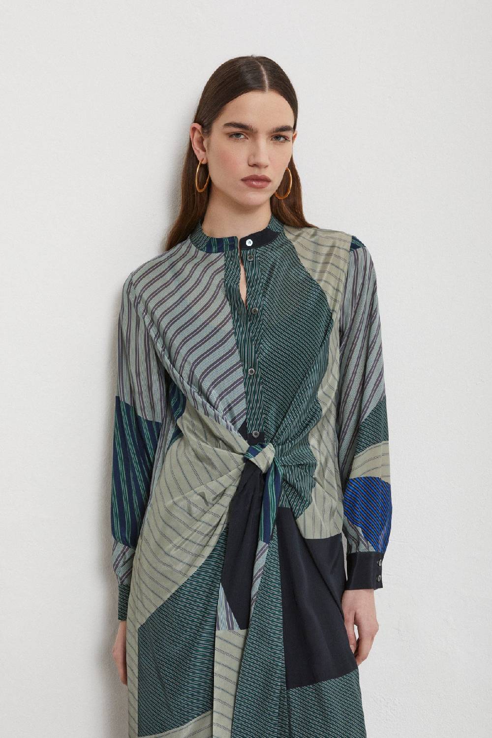 Ottod'Ame Viscose Long Dress With Knot