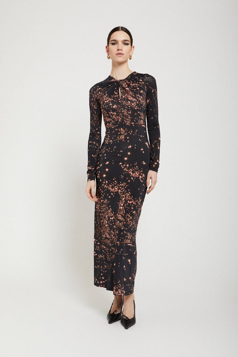 ottod'Ame Viscose long dress with knot