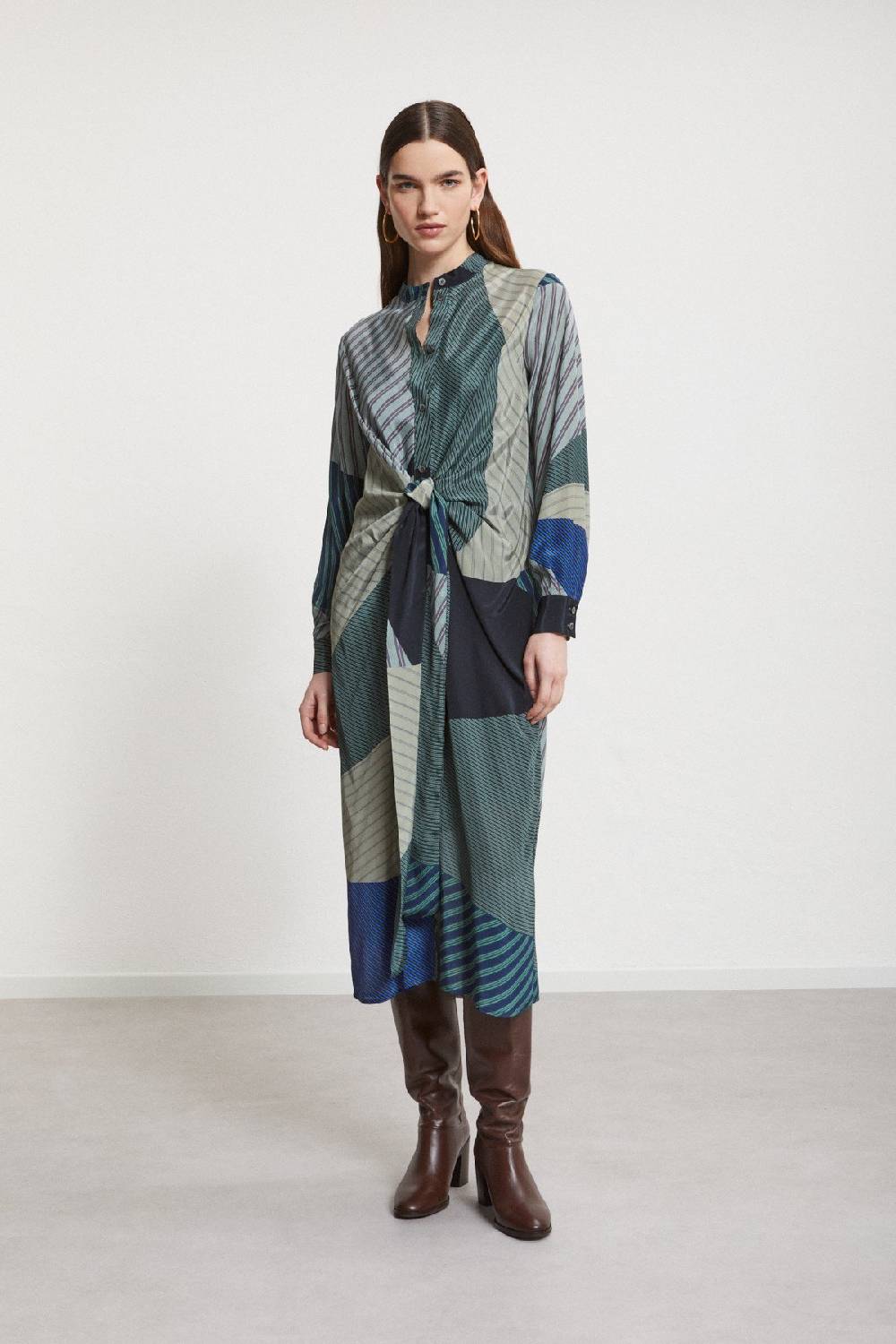 ottod'Ame Viscose long dress with knot