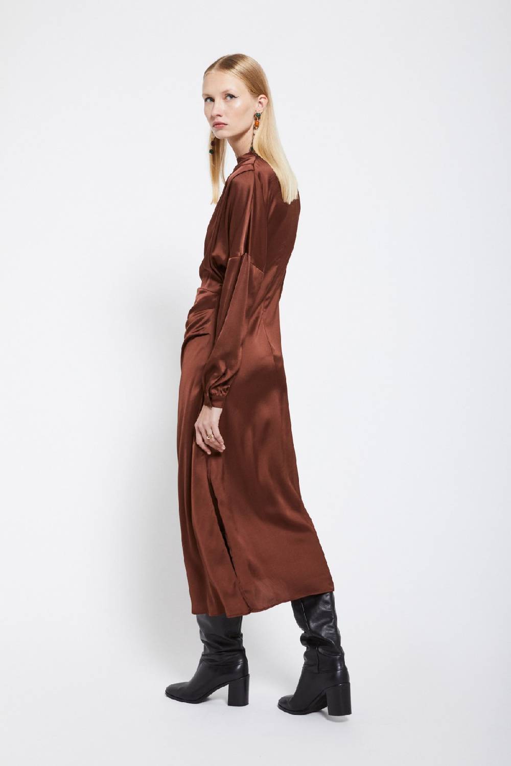 Ottod'Ame Viscose Long Dress With Long Sleeves