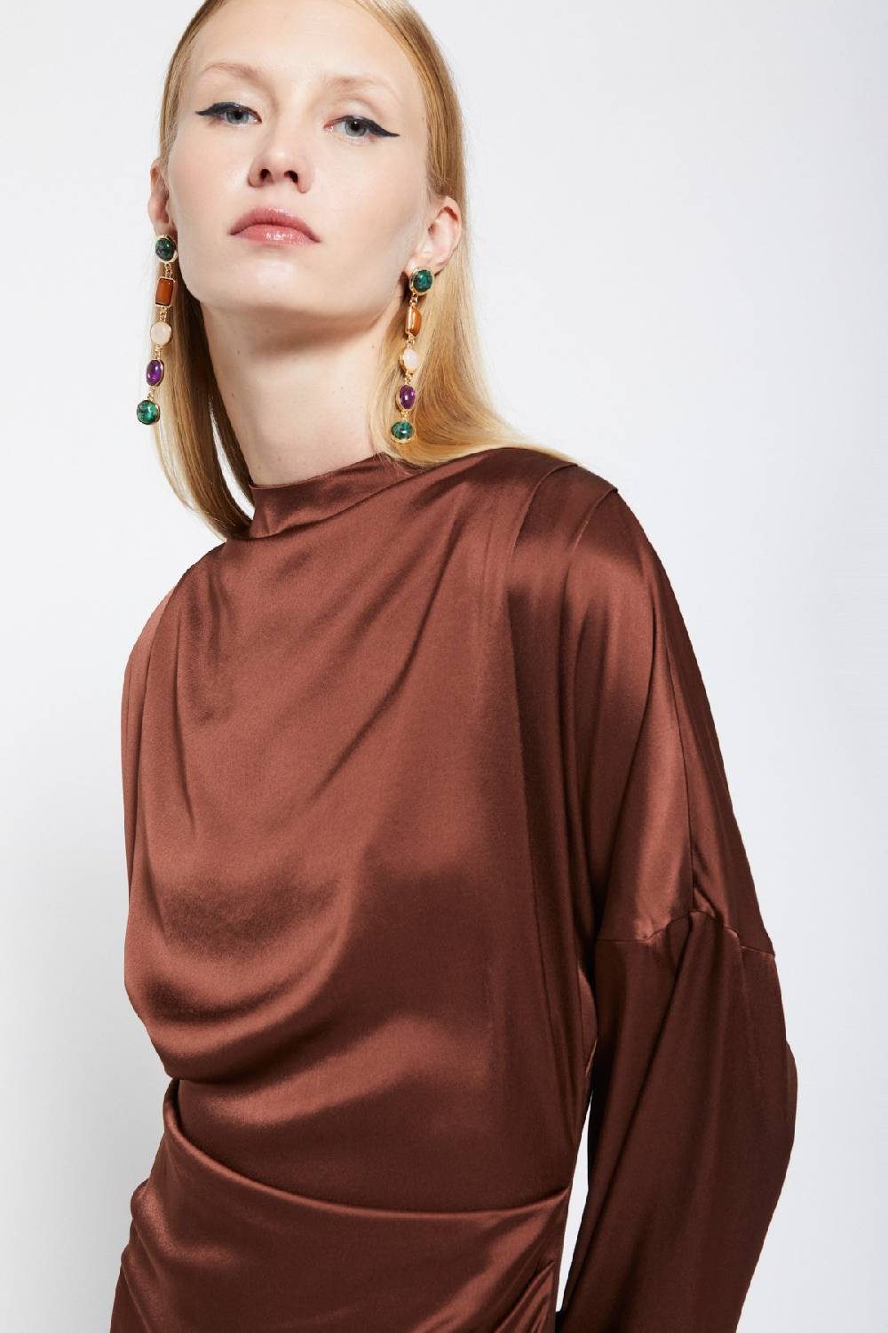 Ottod'Ame Viscose Long Dress With Long Sleeves