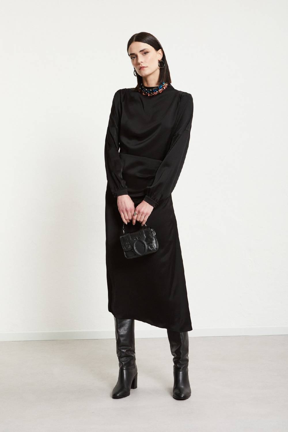Ottod'Ame Viscose Long Dress With Long Sleeves