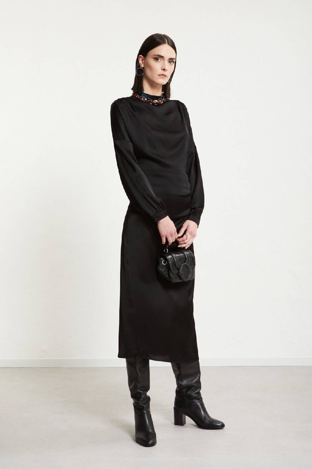 Ottod'Ame Viscose Long Dress With Long Sleeves