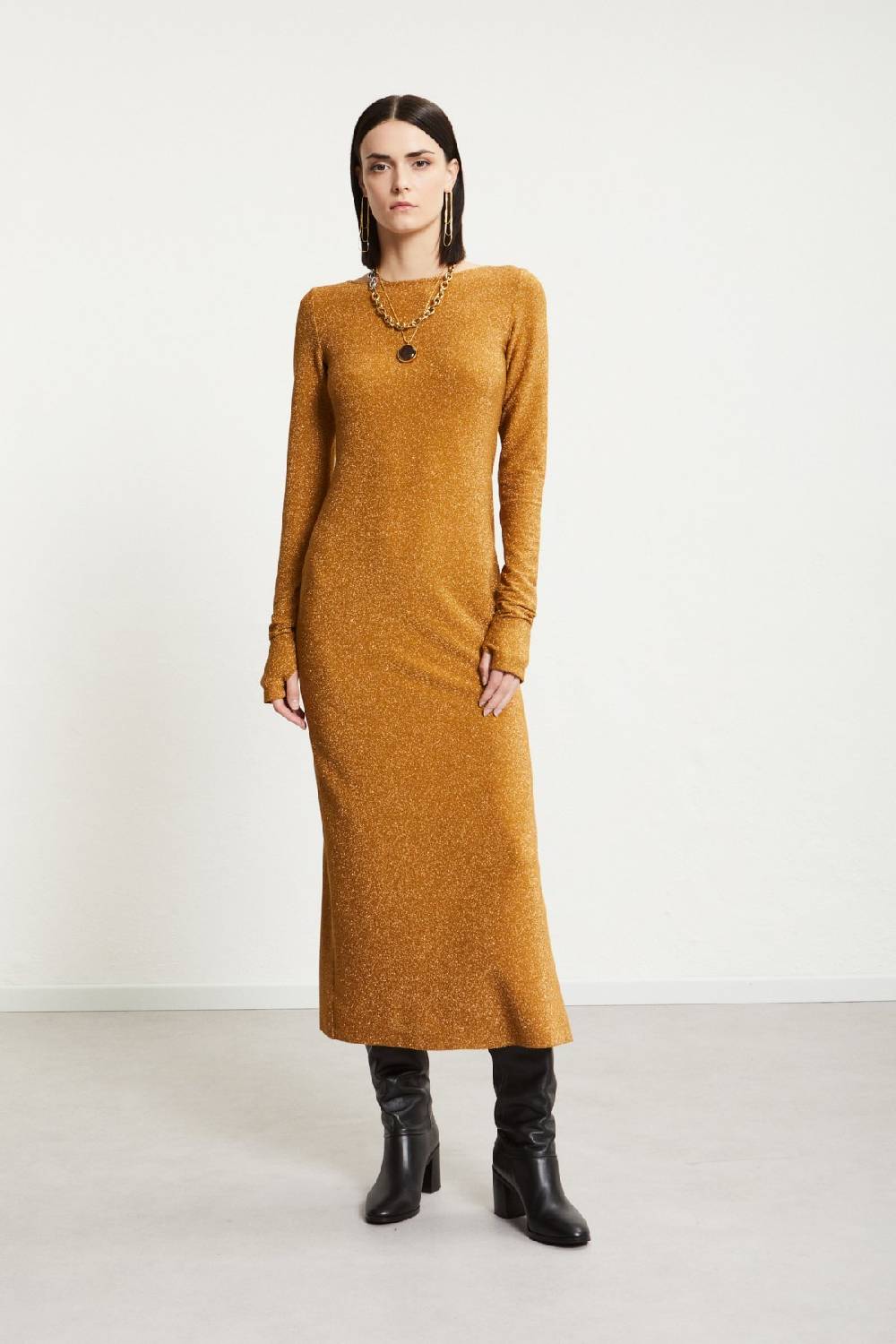 Ottod'Ame Viscose Long Dress With Lurex