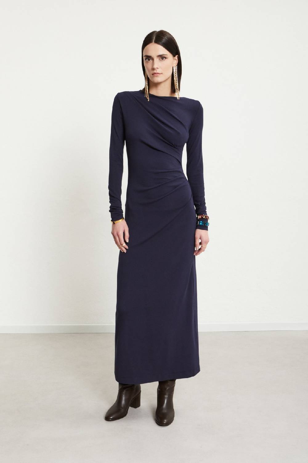 Ottod'Ame Viscose Long Dress With Pleats