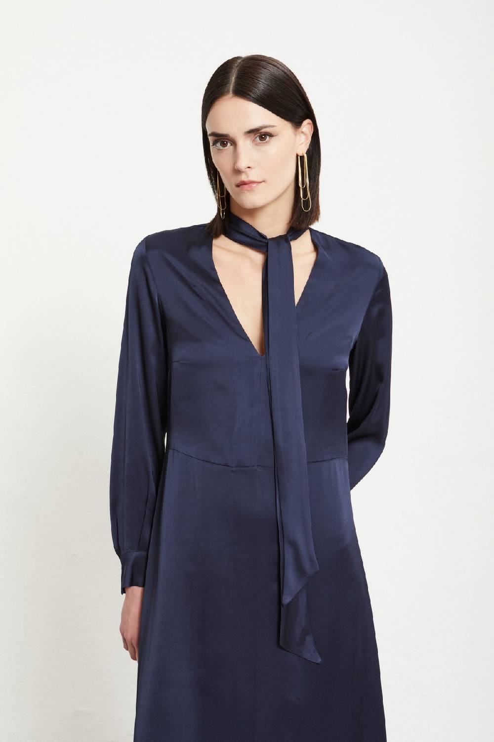 Ottod'Ame Viscose Long Dress With V Neck