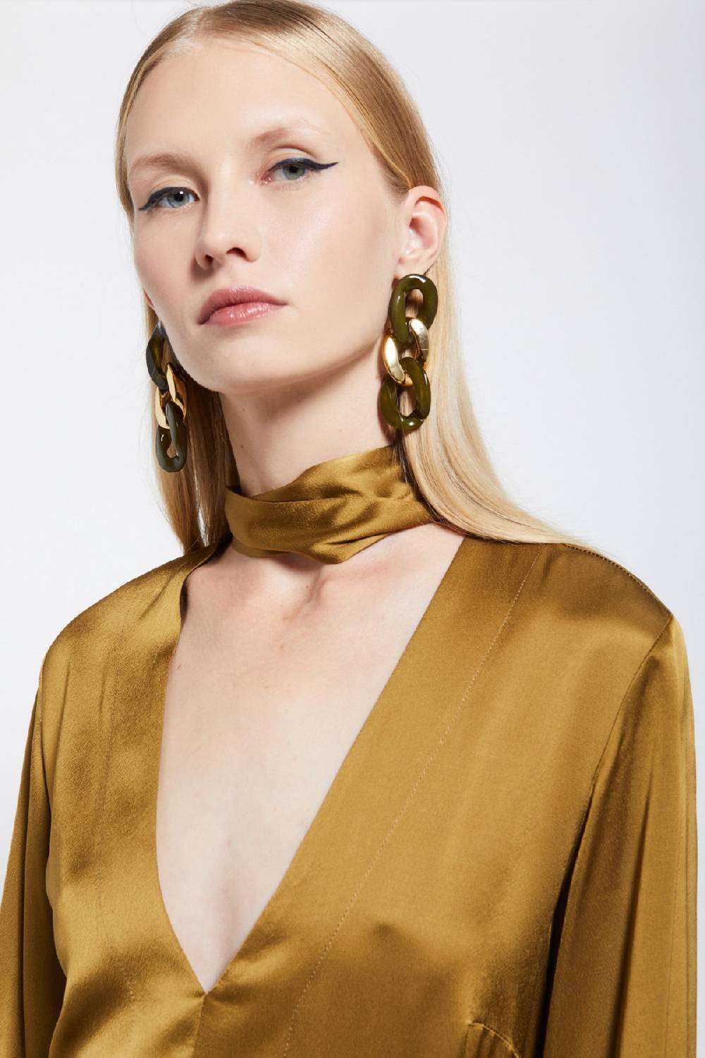 Ottod'Ame Viscose Long Dress With V Neck