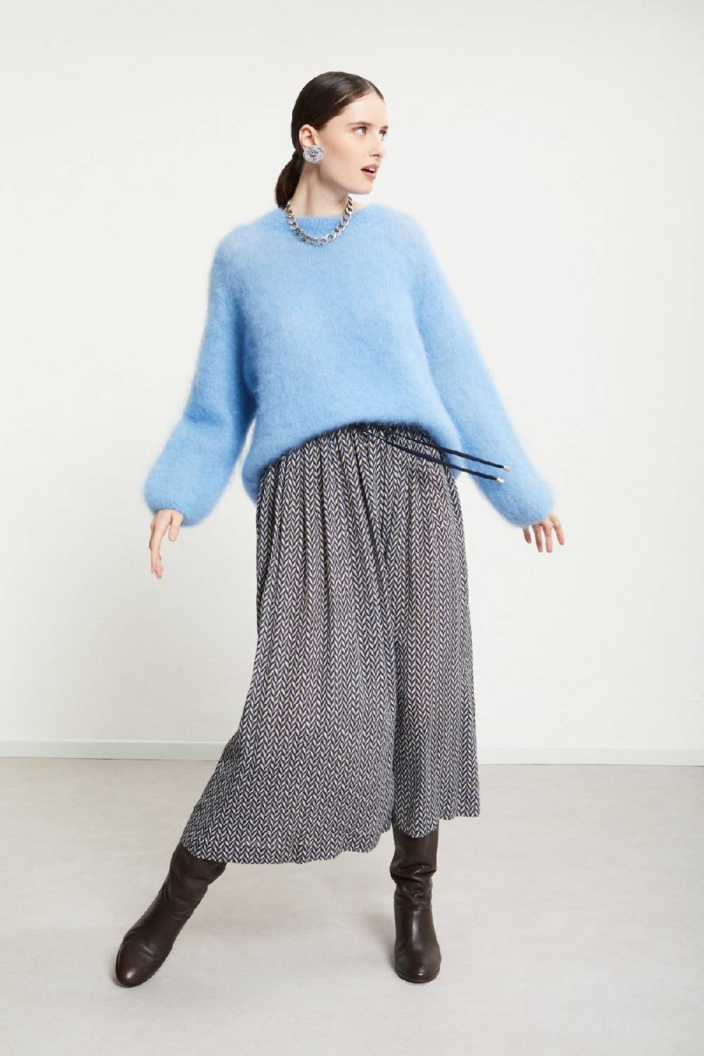 Ottod'Ame Viscose Long Skirt With Drawstring