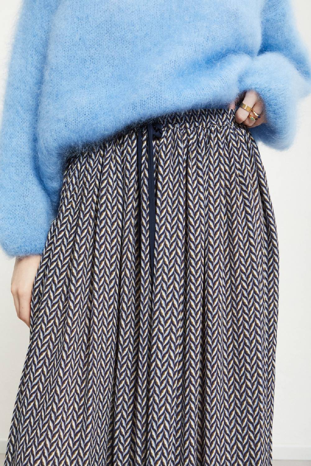 Ottod'Ame Viscose Long Skirt With Drawstring