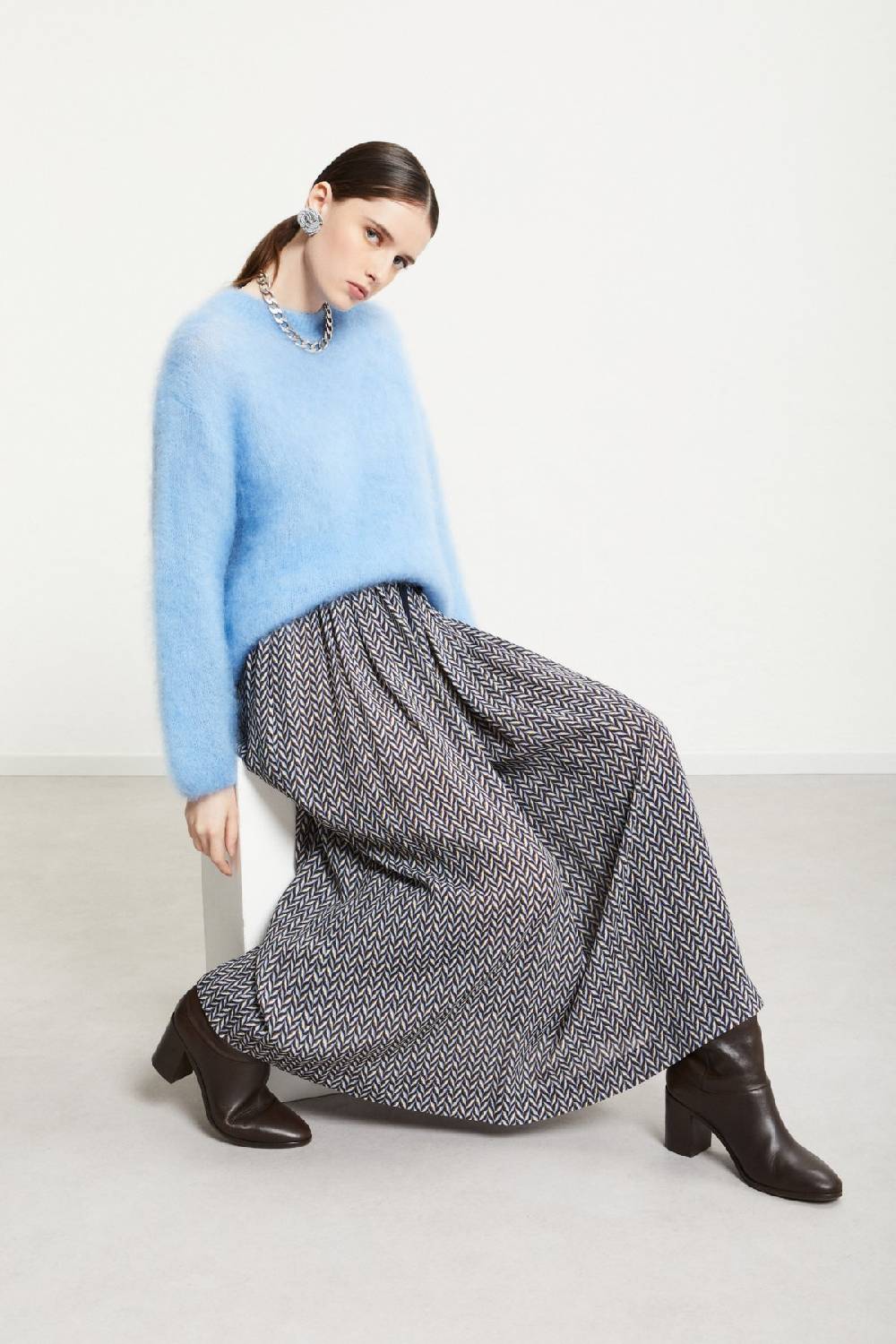 ottod'Ame Viscose long skirt with drawstring