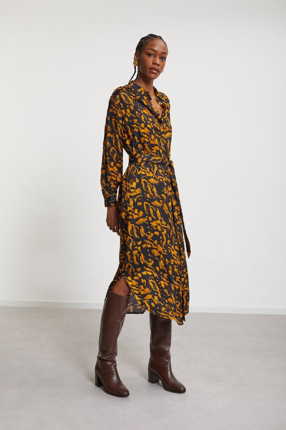 Ottod'Ame Viscose Midi Chemisier With Sash