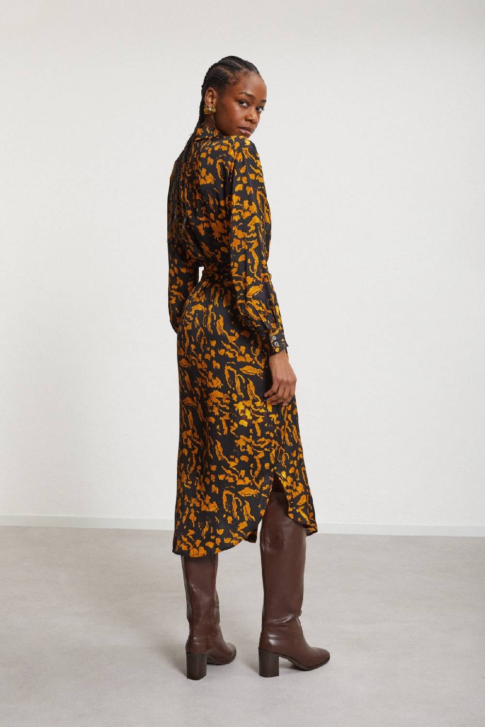 Ottod'Ame Viscose Midi Chemisier With Sash