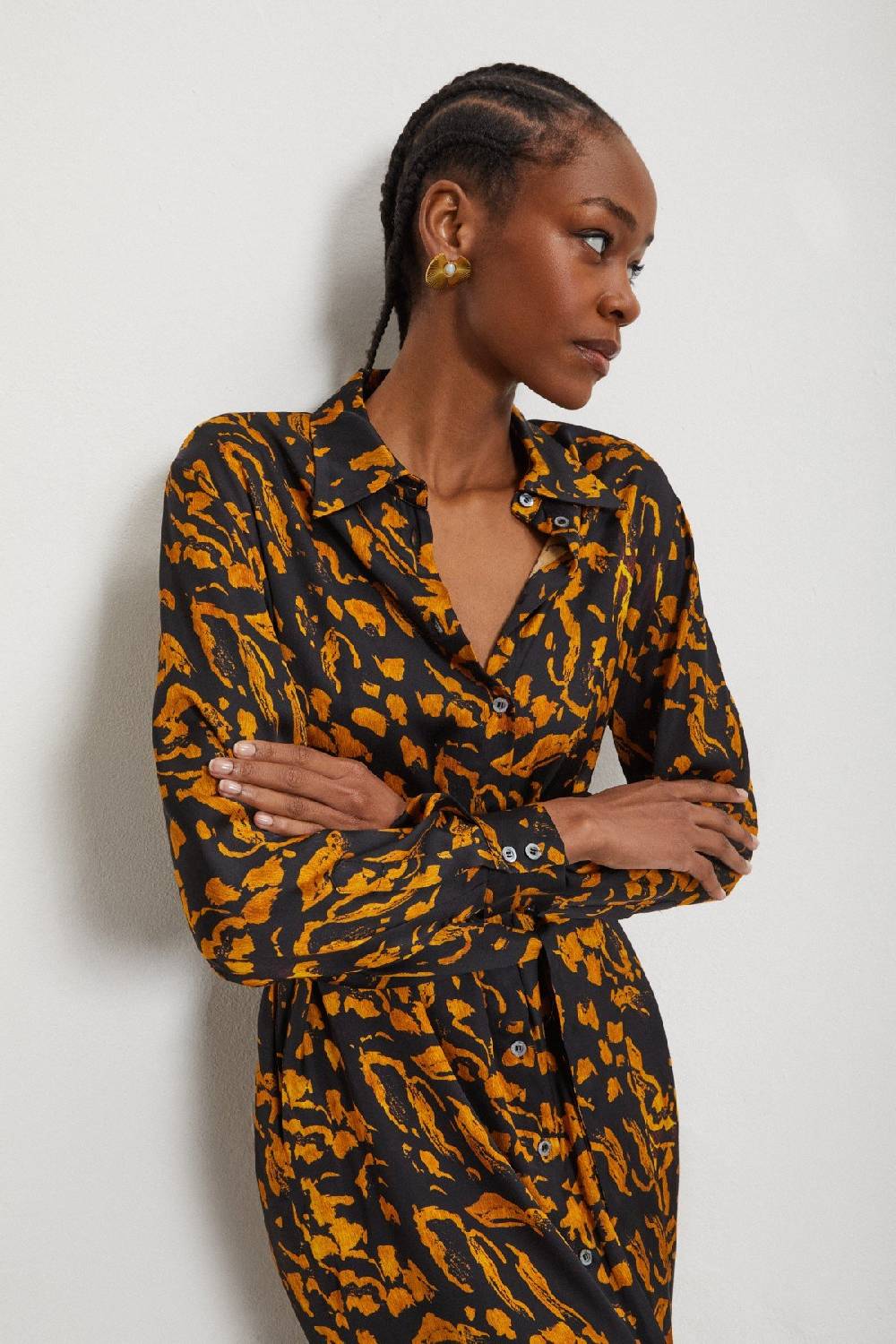 Ottod'Ame Viscose Midi Chemisier With Sash