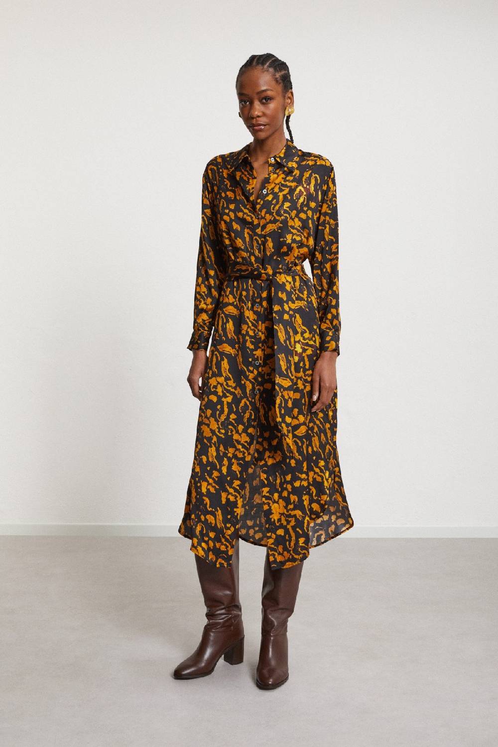 ottod'Ame Viscose midi chemisier with sash