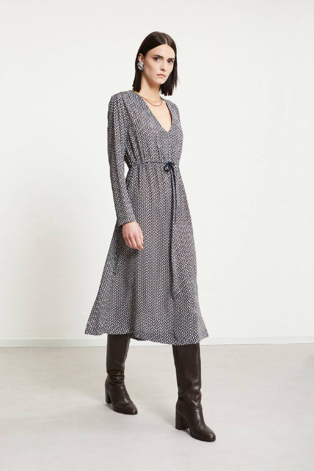 Ottod'Ame Viscose Midi Dress With Drawstring