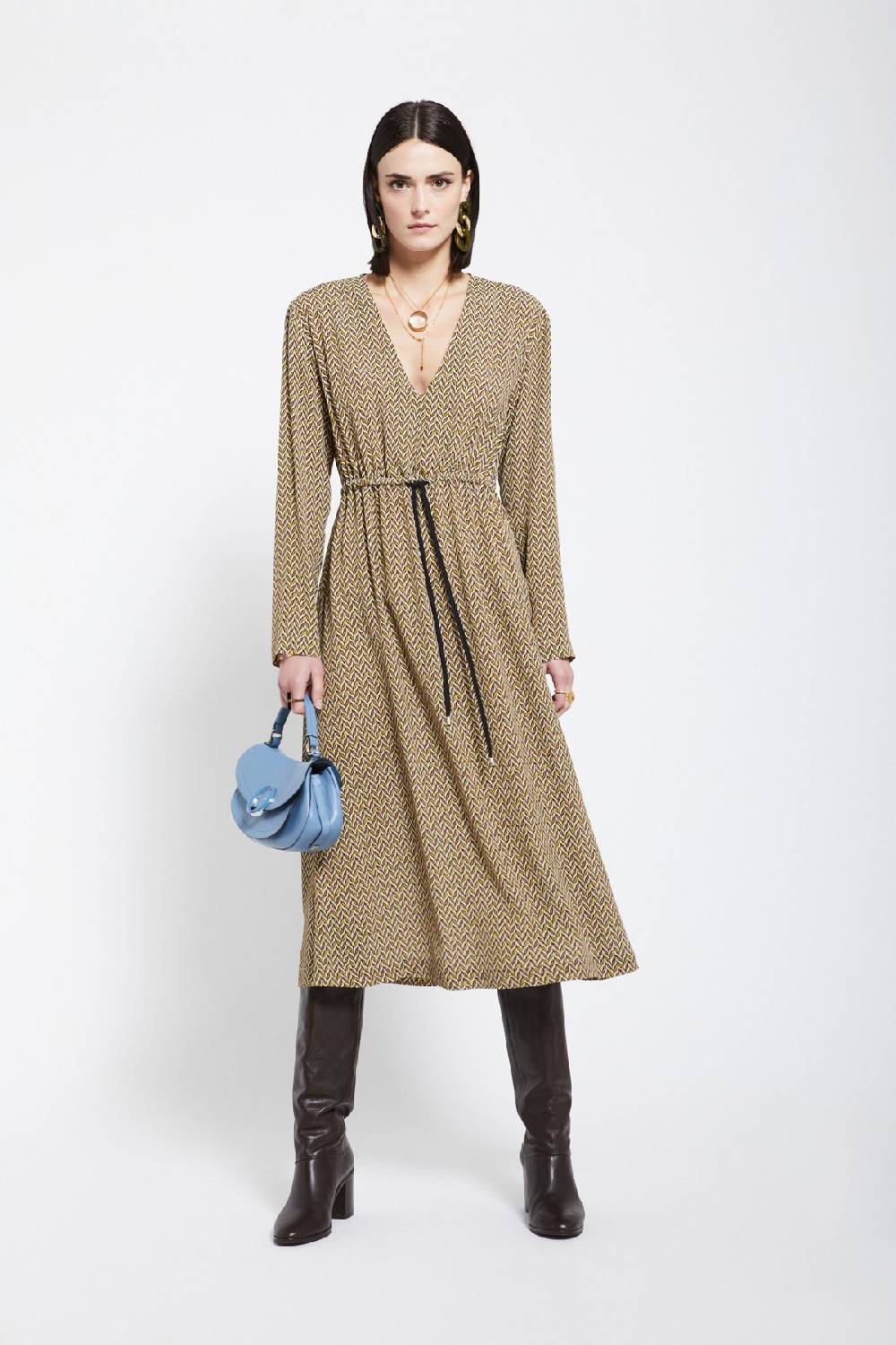 ottod'Ame Viscose midi dress with drawstring