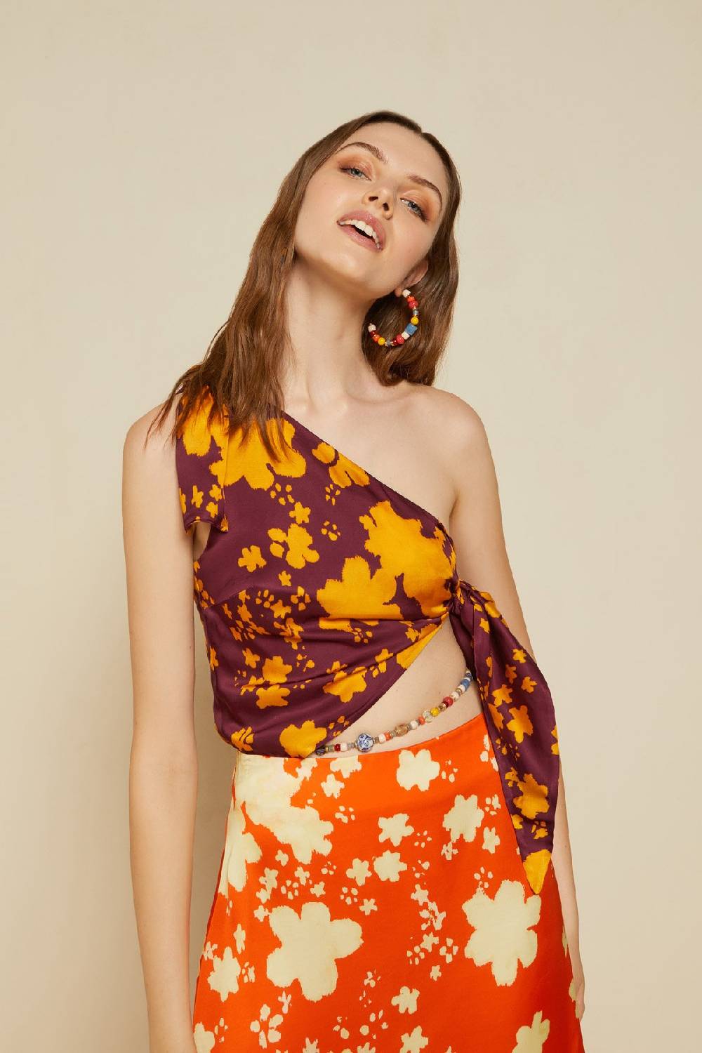 Ottod'Ame Viscose Midi Dress With Foulard Top