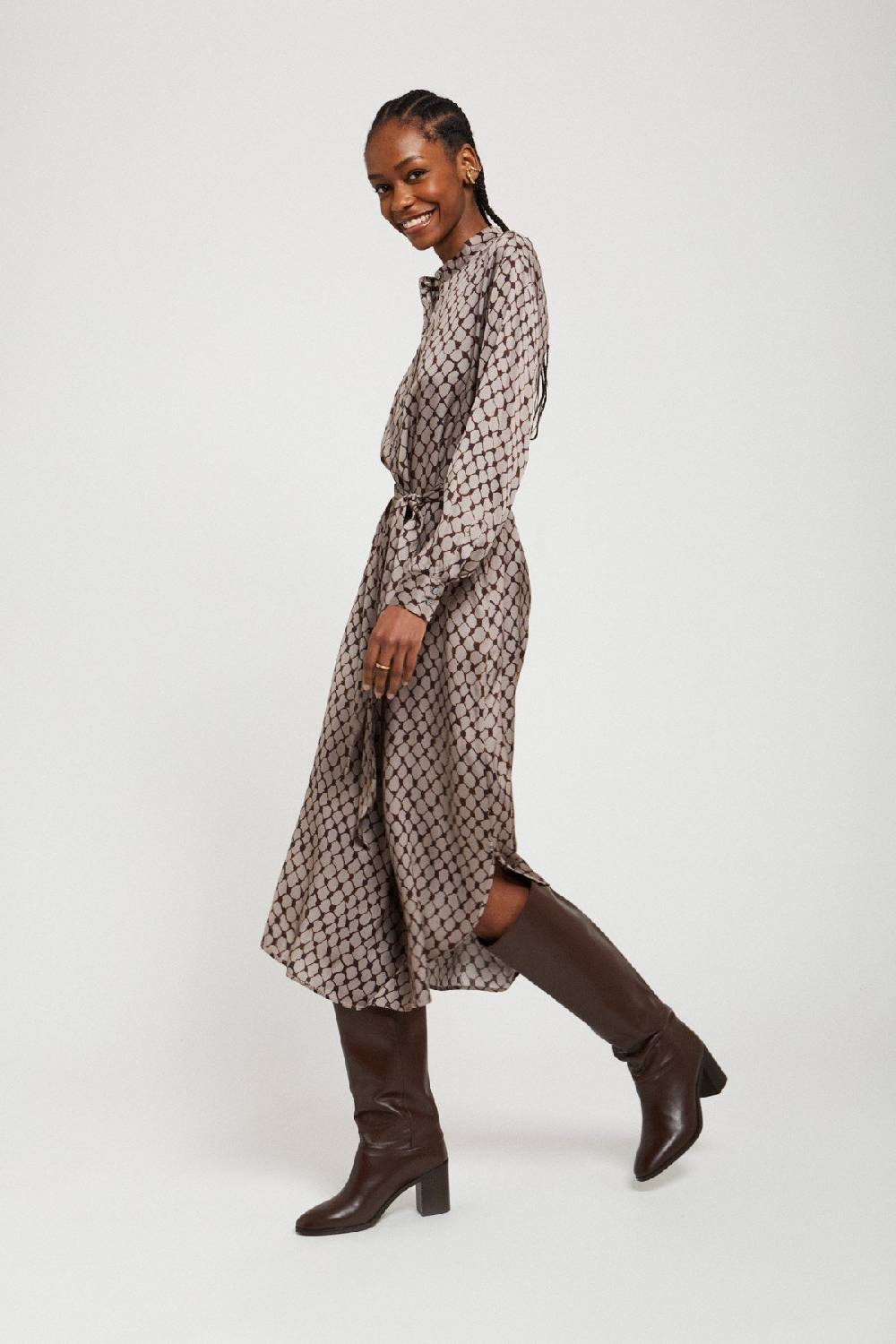 ottod'Ame Viscose midi dress with sash