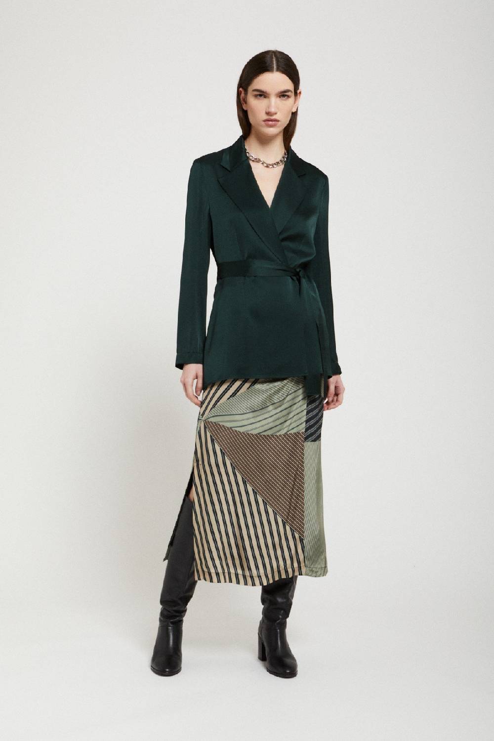 ottod'Ame Viscose midi skirt with knot