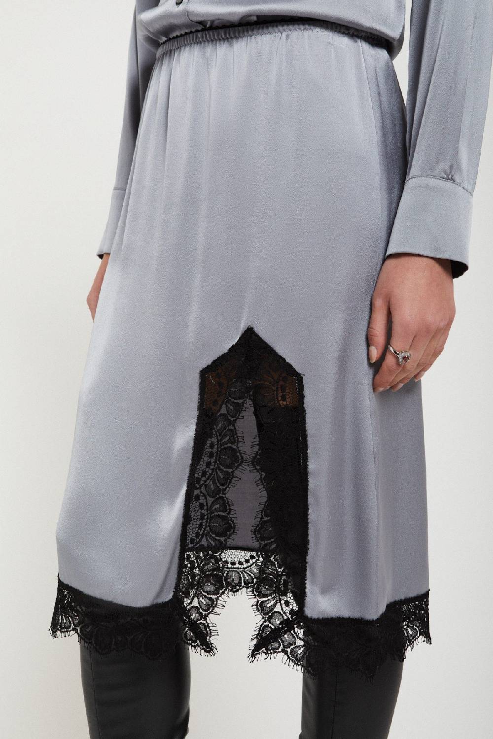 Ottod'Ame Viscose Midi Skirt With Lace