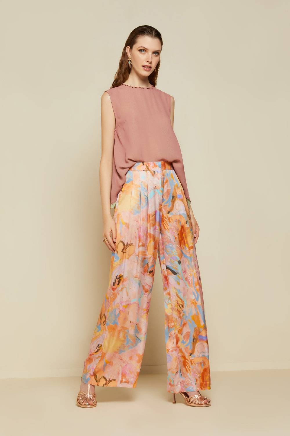 Ottod'Ame Viscose Palazzo Trousers