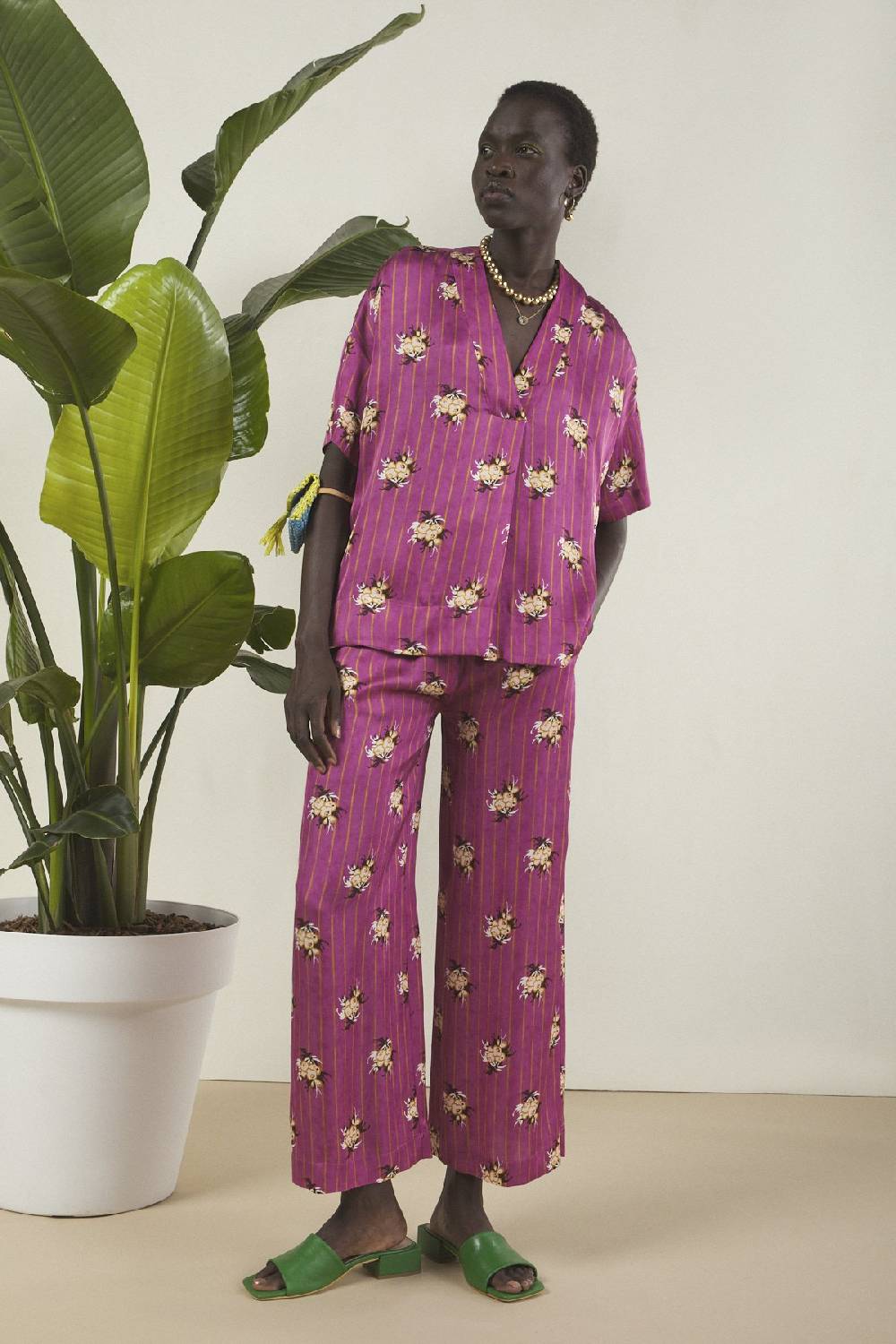 Ottod'Ame Viscose Palazzo Trousers