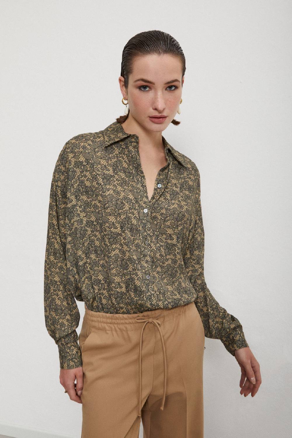 Ottod'Ame Viscose Shirt With Lace Effect