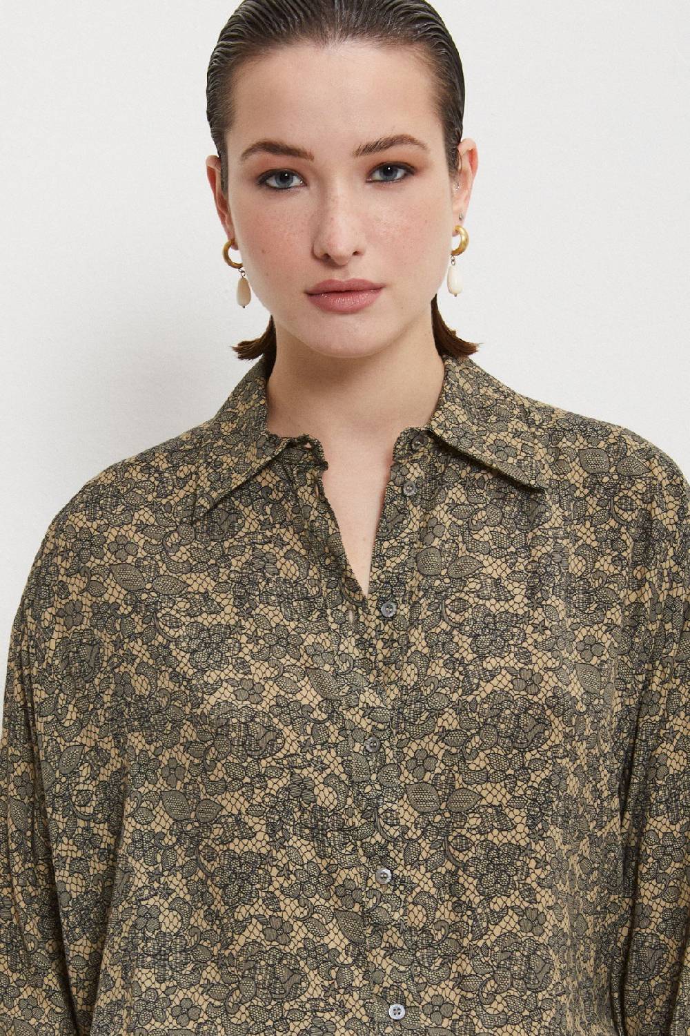 Ottod'Ame Viscose Shirt With Lace Effect