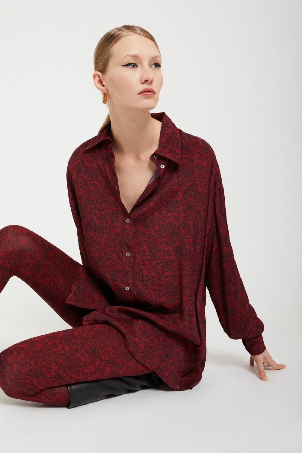 Ottod'Ame Viscose Shirt With Lace Effect